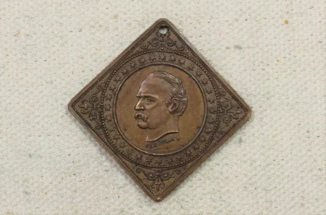 1888 Brass Grover Cleveland Square Campaign Medal RARE!!!