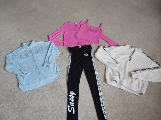 River Island Girls ‘Sassy’ outfit. Age 9-10 oversized diamonte shirt & jumper