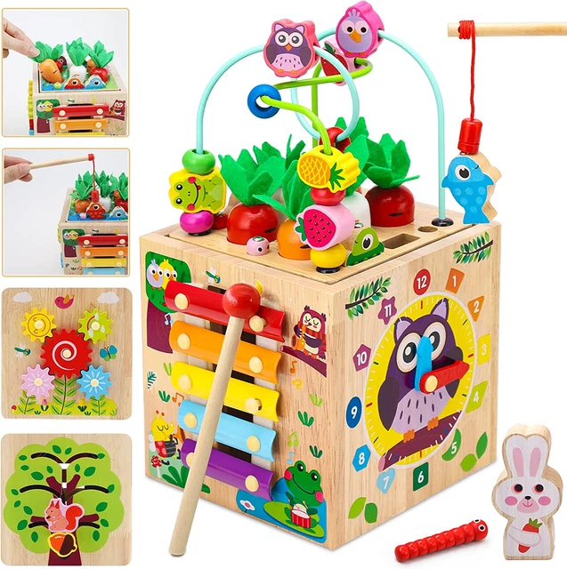 Activity Cube Toy for 1-4 Year Olds Montessori Learning for Boys & Girls 8 in 1