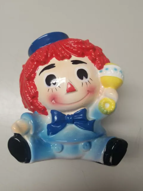 Relpo # 6465, RAGGEDY ANDY, Ceramic Planter Vase. Baby Andy doll. Made In Japan