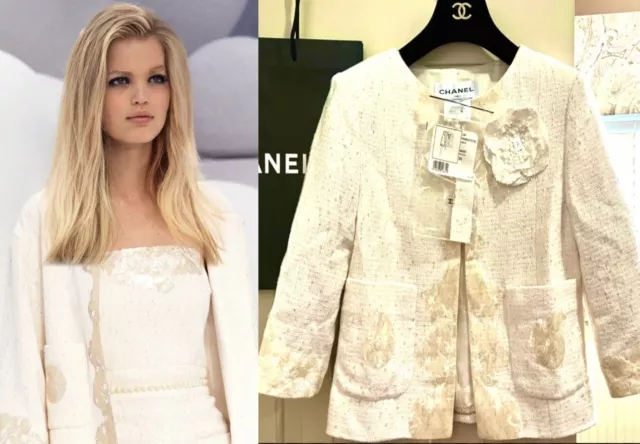 6.4K NEW CHANEL 2012 White Tweed Sequin Jacket 34 36 2 4 6 Top Coat  Camellia S M $1,490.00 - PicClick