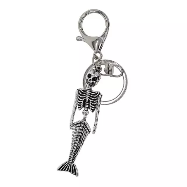 Halloween Skeleton Mermaid Pendant Hanging Charms w/Lobster Clasp Keychain