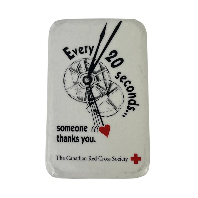 VINTAGE CANADIAN RED Cross Every 20 Seconds Blood Donor Pinback Pin