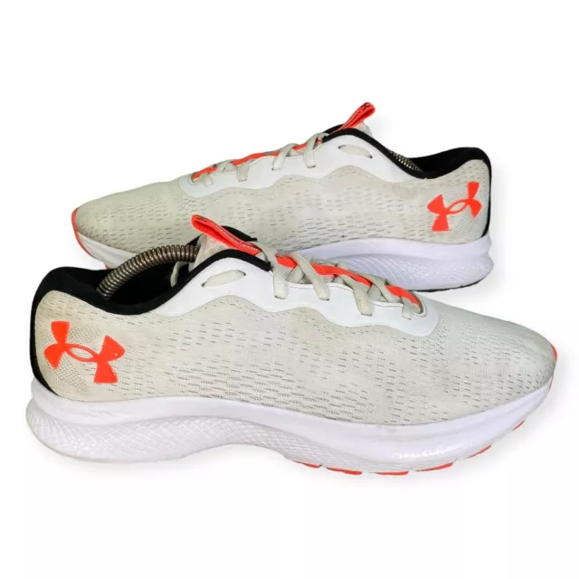 Under Armour UA Charged Bandit 7 Mens Running Shoes Trainers White Orange UK 9