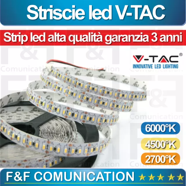 Striscia Strip Led V-Tac Flessibile 5M Adesiva Luce Interno Esterno Ip65 Rgb