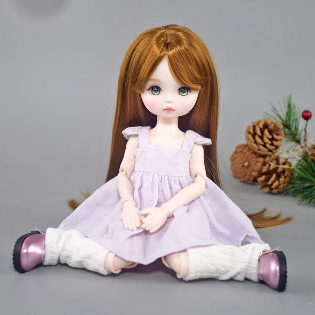 Poupée BJD 30cm Avec Yeux Bleus Remplaçables, Perruque Courte Et Chapeau - SISON BENNE - Neuf