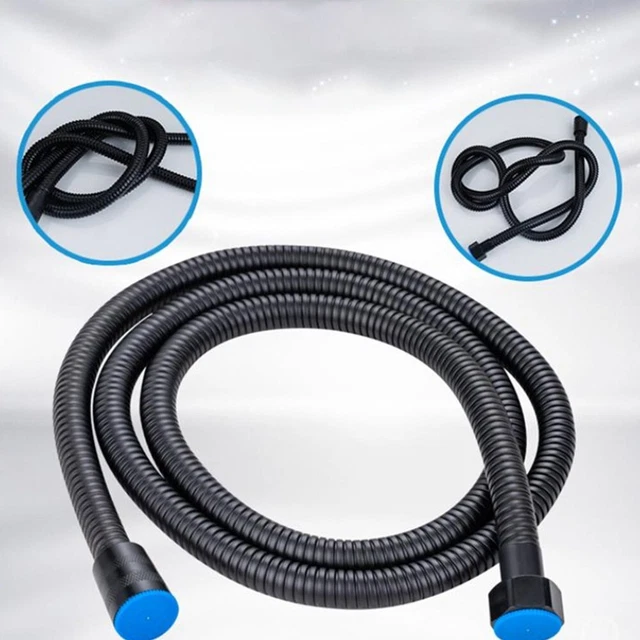 Tubo doccia acciaio inox e soffione doccia manuale nero opaco combo