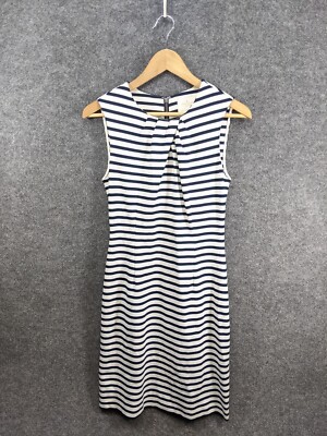 Kate Spade Stripe Sheath Dress In Rich Navy & White Sz 4 Womens