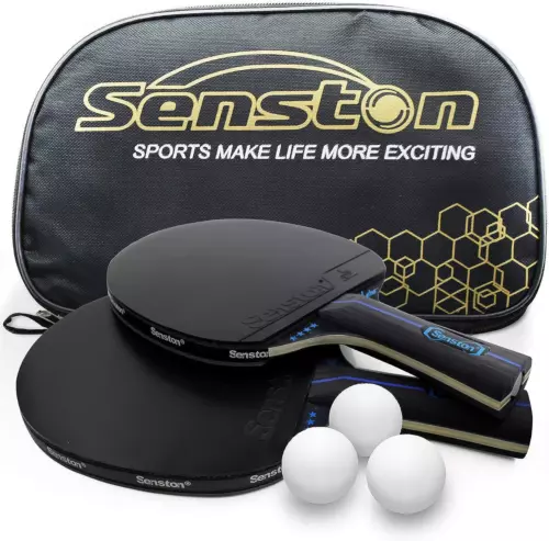 Senston Tischtennis Schläger Set, Profi 2 Tischtennisschläger und 3 Y13