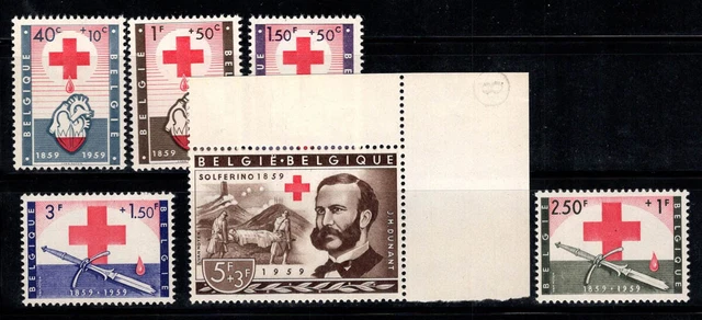 Belgique 1959 Mi. 1149-1154 Neuf ** 100% Croix-Rouge