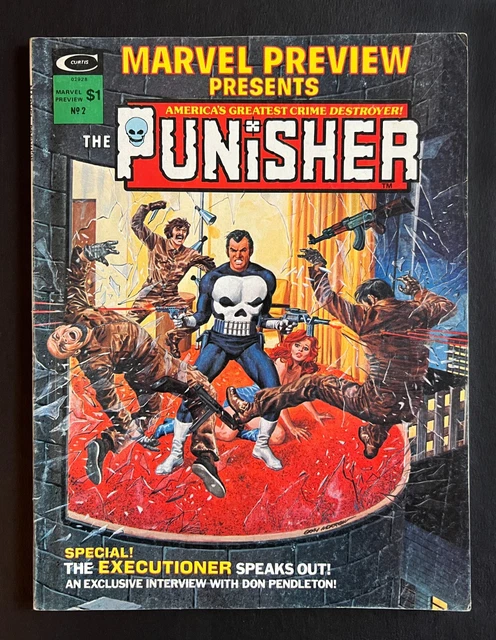 MARVEL PREVIEW #2 KEY ORIGIN OF THE PUNISHER 1st DOMINIC FORTUNE Nice Copy 1975