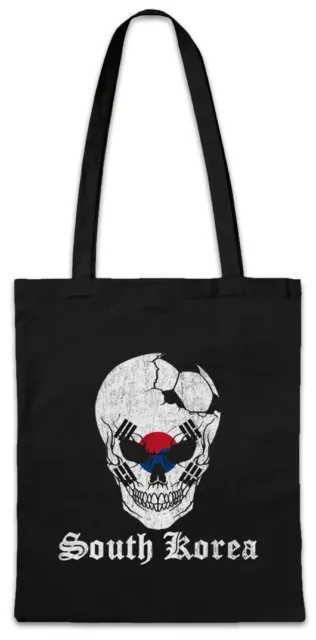 South Korea Football Skull I Stofftasche Einkaufstasche Flagge Südkorea Fußball