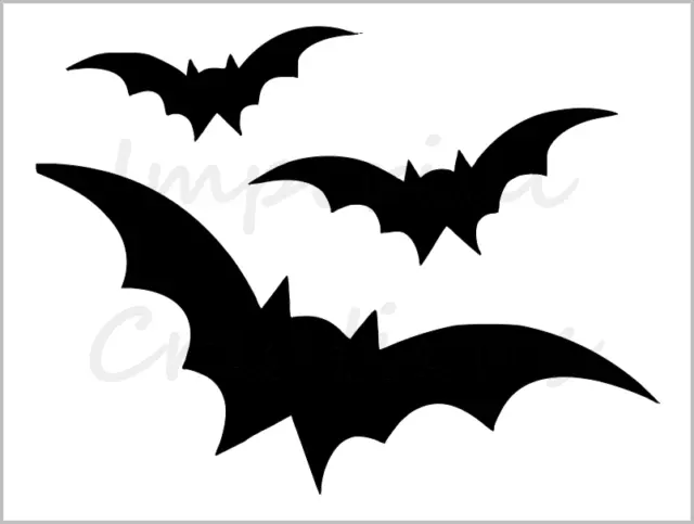 Plantilla de murciélagos vampiro talla calabaza de Halloween 8,5"" x 11"" hoja reutilizable S731