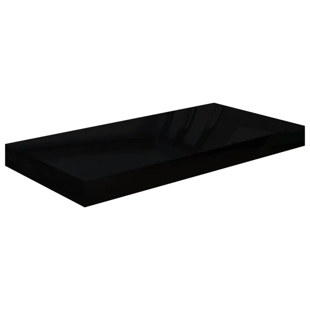 Leepesx Scaffale a Parete Nero Lucido 50x23x3,8  in MDF,Scaffale,Scaffale a I9E6