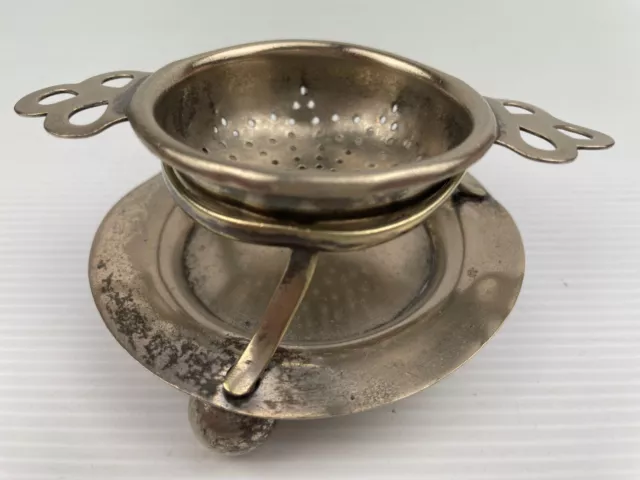 Vintage Silver Plated EPNS Australia Tea bag Strainer with Stand (Stamped)