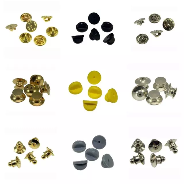 10-50 BUTTERFLY / RUBBER / LOCKING LAPEL PIN BACK CLUTCH CLASP FASTENER