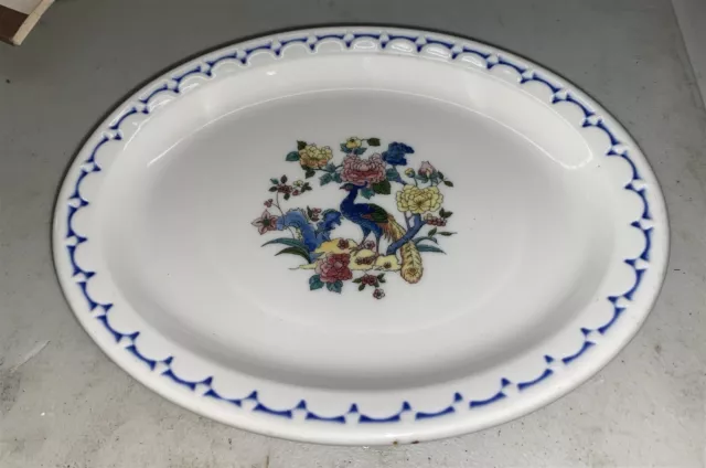 Milwaukee Road Railroad Peacock Syracuse china dining car 7 1/4"oval plate