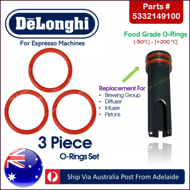 Delonghi Automatic  Coffee Machine Infuser and Group Piston Oring Set of 3