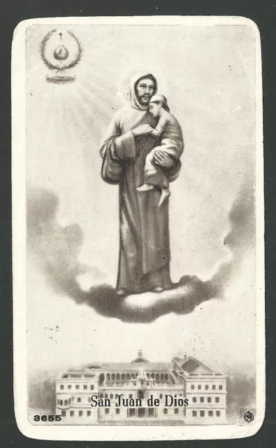 Estampa antigua de San Juan de Dios andachtsbild santino holy card santini