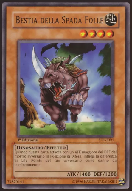 Bestia Della Spada Folle - Sdf-I091 Yu-Gi-Oh 1° Edizione "Rara"