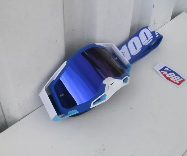 100 % Prozent Racecraft2 Blau verspiegelt MX Motocross Cross Brille DH