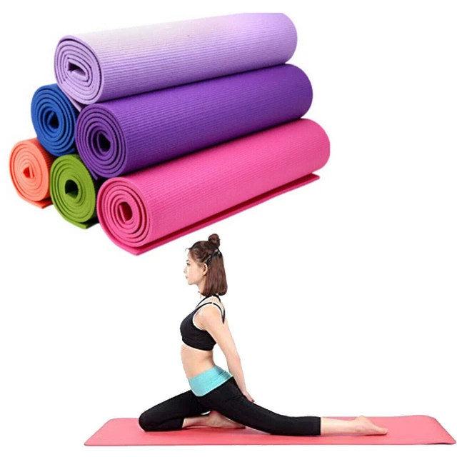 Relaxdays Tappetino Yoga, Spesso 1 Cm, Per Pilates, Fitness In Palestra A Casa Materassino 60x180 Cm Blu Celeste 85400031 - Foto 3