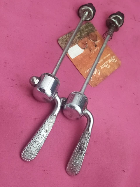 Lot De 2 Attaches Rapides Vélo Vintage - Skewer Quick Release - Argenté - Occasion
