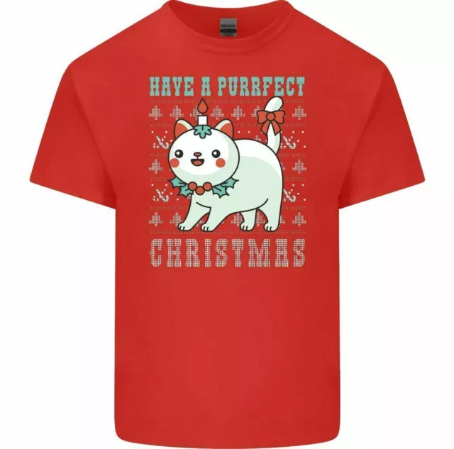 T-shirt natalizia Have a Perfect da uomo divertente gatto gatto regalo gattino animale domestico