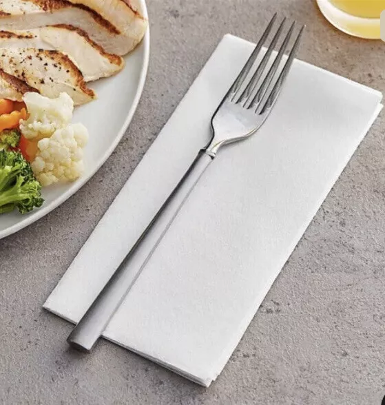 Touchstone Premium 14" x 14" White Linen-Feel Flat-Packed Dinner Napkin (1000)