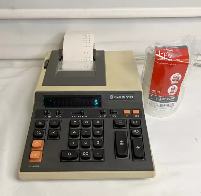 Vintage Sanyo Electronic Printing Calculator CY-10010P Adding Machine EC!