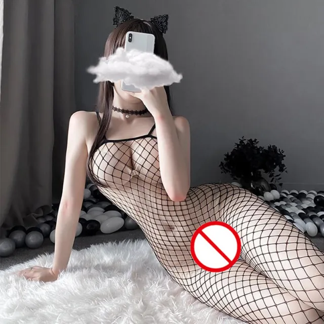 Body Fishnet erotico catsuit abiti sessuali vedere attraverso calze corpo lingerie_