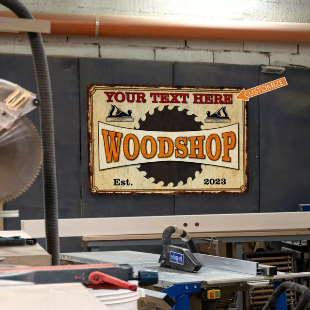 Personalized Woodshop Sign Garage Decor Workshop Man Cave Furniture 108122002089