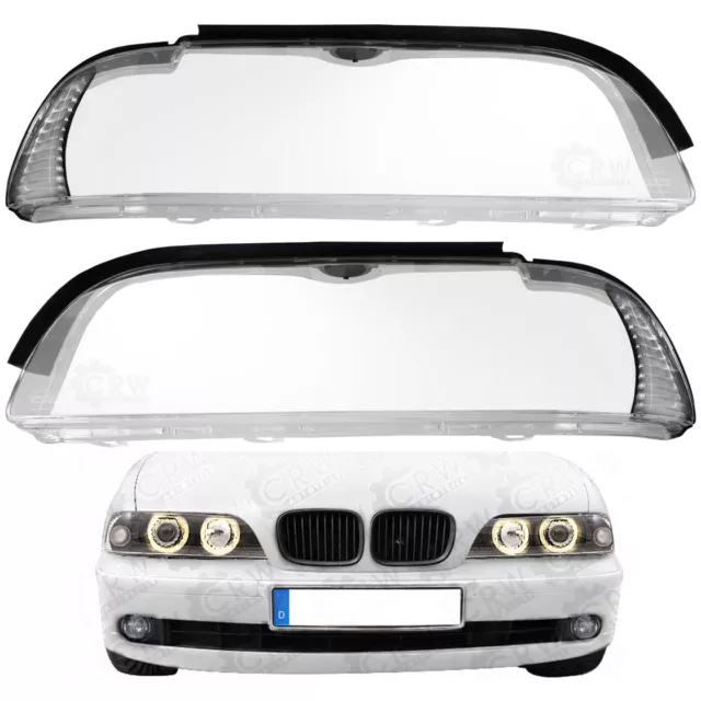 Scheinwerferglas Streuscheibe Set für BMW E39 LCI Bj. 00-04 Halogen Scheinwerfer