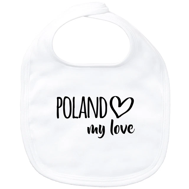 Bavaglino bambino Poland my love idea regalo souvenir compleanno collo di Natale