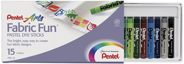 Paquete de 3 palitos de tinte pastel divertidos de tela 15/paquete de colores surtidos -PTS-15