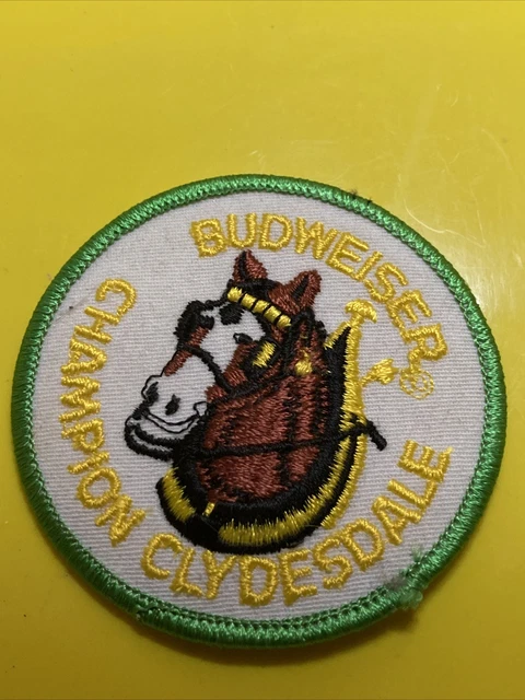 Budweiser Bud Beer Champion Clydesdale Horse Mascot Round Embroidered Patch