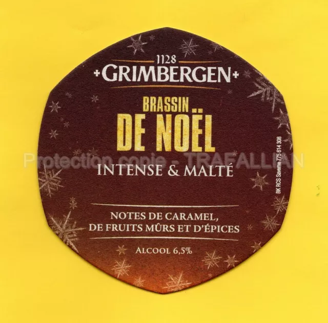 ANCIEN SOUS-BOCK Bière GRIMBERGEN BRASSIN DE NOËL coaster bierdeckel beermat 2