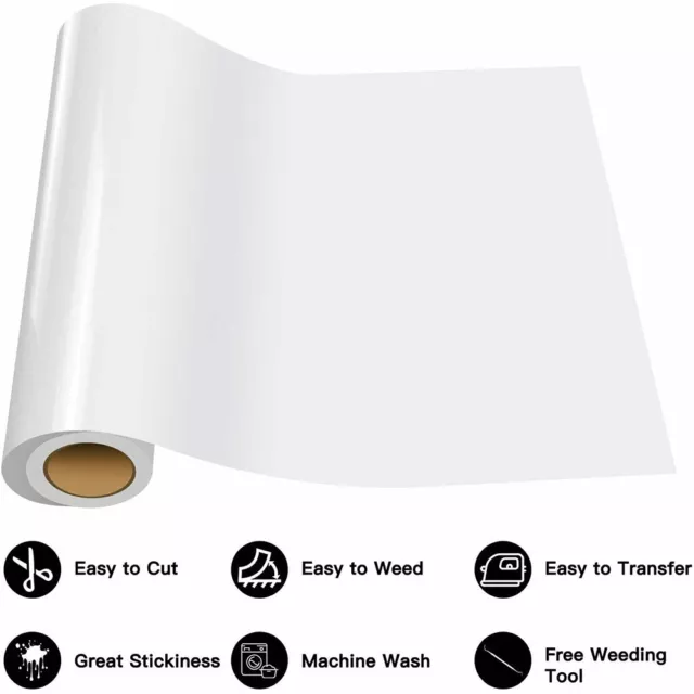 Siser StripFlock Pro HTV Iron on Heat Transfer Vinyl 12 inch x 10ft Roll - White, Size: 12 x 10 ft Roll