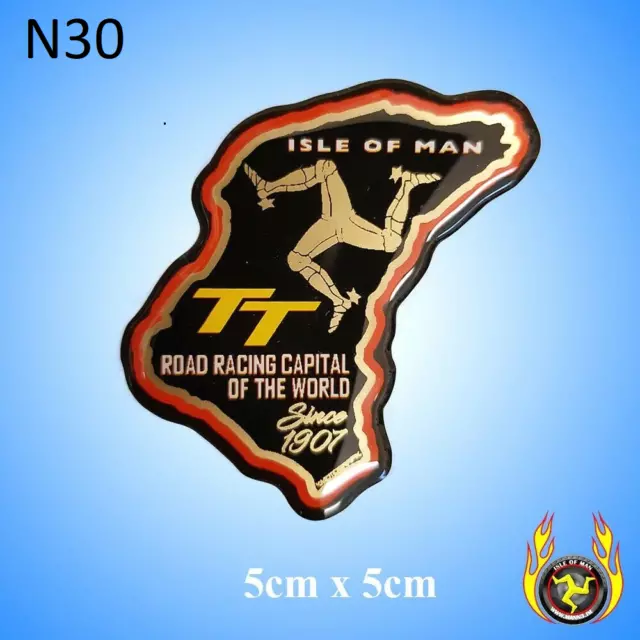 Isle of Man TT Course Map Black Gel Badge Sticker