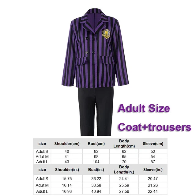 Wednesday Addams Cosplay Nevermore Costume School Uniform Full Set Adult Large