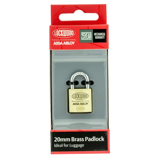 Lockwood 20mm Brass 110 Series Padlock - 110/20/111/NDP
