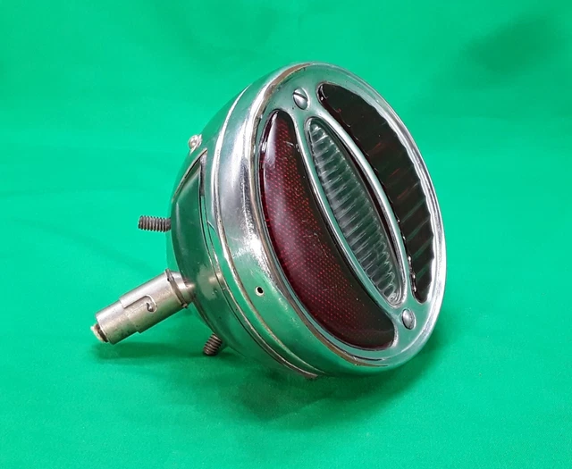 Ancien Feu Rouge SELF Made in France et catadioptre alu et verre