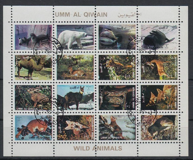 Umm al Qiwain 1972 used Mi.1146/61 A Klbg. Tiere Animals Fauna Nature Natur