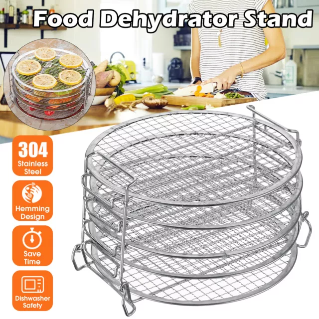 Food Dehydrator Stand Racks 5-Layers Fits 6.5/8QT Air Fryer/Pressure Cooker/Oven