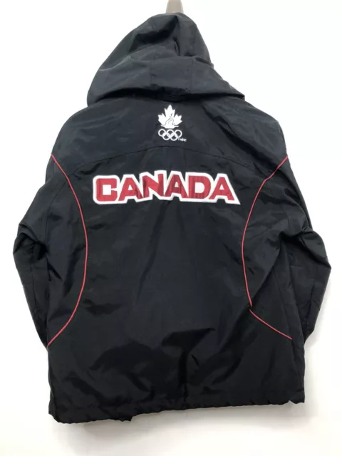 HBC Canada Olympic Jacket Women’s Medium Black and Red Spell out Lined Bay