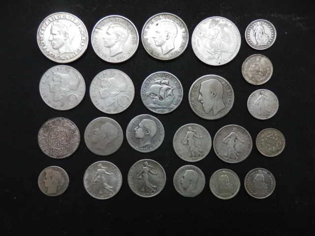 lot de pièces de monnaie, en argent