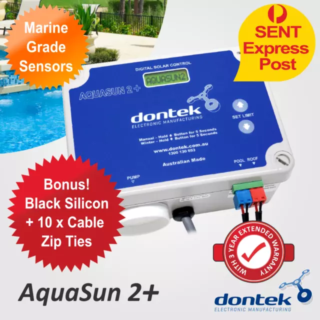 Solar Pool Heating System Pump Digital Controller Aquasun 2+ Dontek Ecoonline