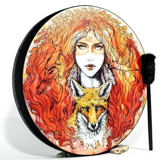 Shaman Vegan "Red Fox Spirit", sound healing instrument, frame drum, deep sound
