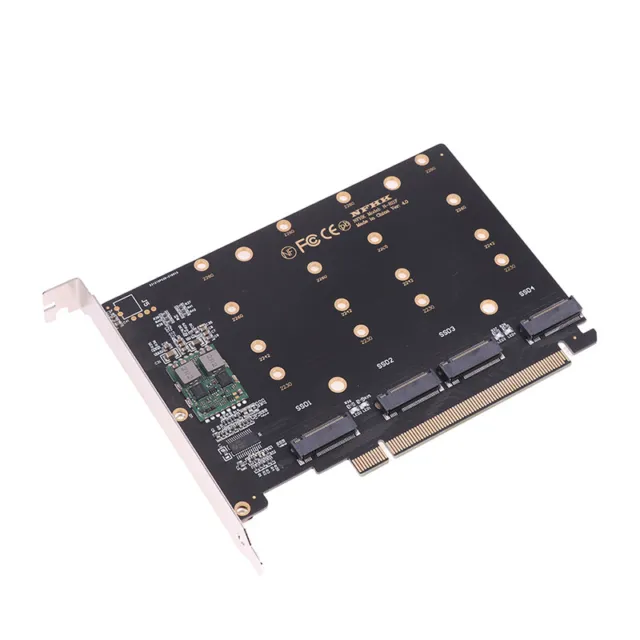 4 Port M.2 NVMe SSD to PCIE X16M Key Hard Drive Converter Reader Expansion Card