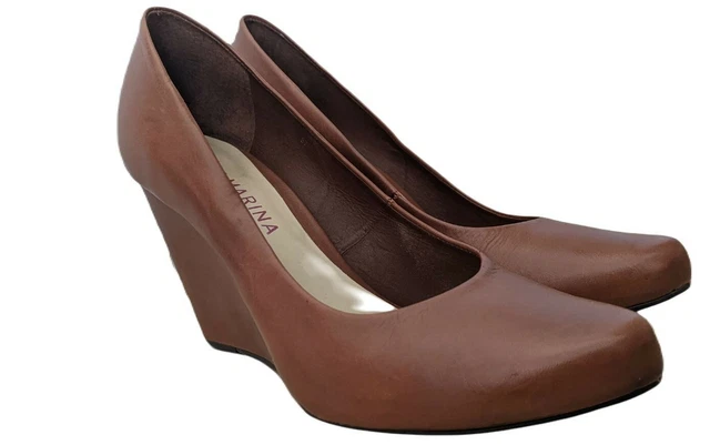 👕 San Marina  Pointure 37 👕  chaussures femme escarpins talon plateforme marro